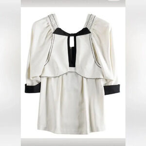 MAYLE Dezra‎ Collar Blouse in Ivory and Black NWT size 2